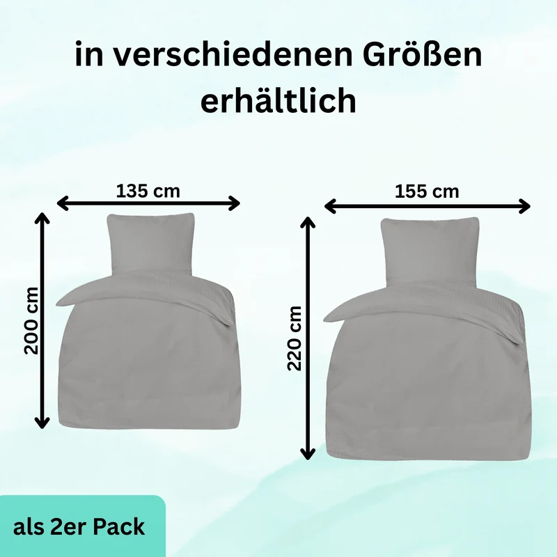 4-teilig Seersucker Hotel Bettwäsche mit Hotelverschluss