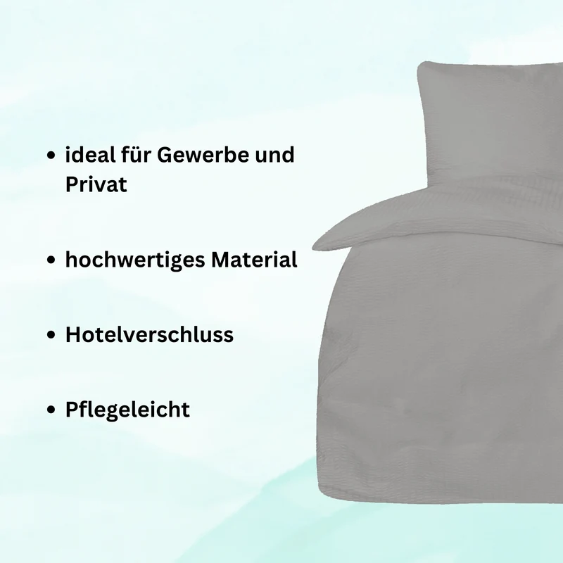 4-teilig Seersucker Hotel Bettwäsche mit Hotelverschluss