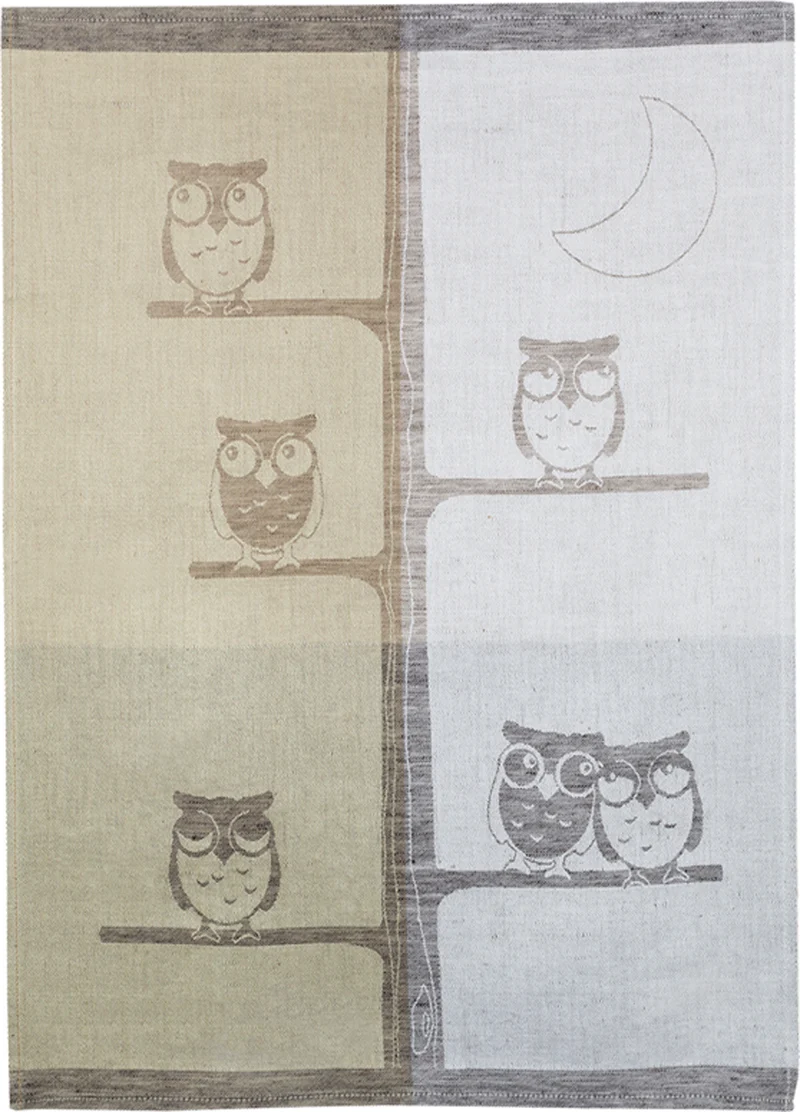 2er Pack Geschirrtuch Küchentuch Halbleinen 50x70 Eulen 215-457 Kracht