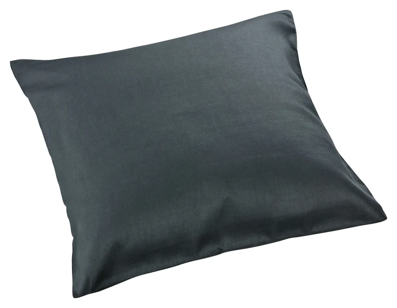 Premium Mako Satin Bettwäsche Kissenbezüge uni MOON 100% Baumwolle anthrazit - individuell zusammenstellbar