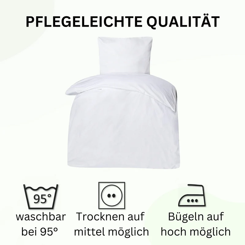 Bettwäsche / Hotelbettwäsche Linon weiß Serie Moon mit Reißverschluss