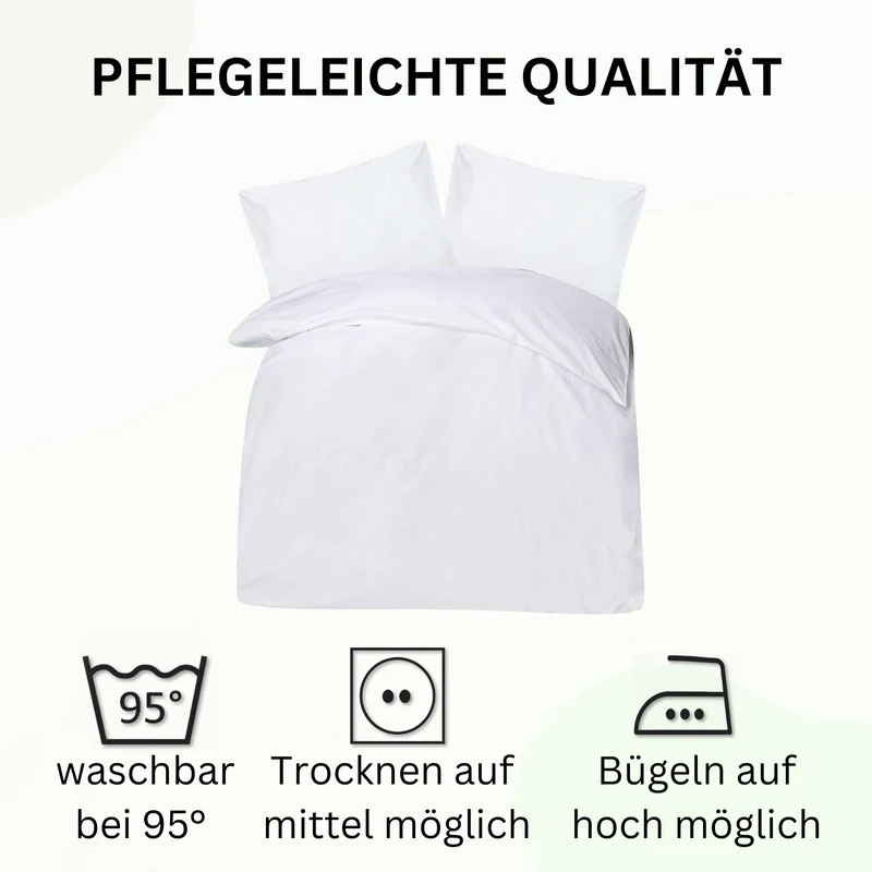Bettwäsche / Hotelbettwäsche Linon weiß Serie Moon mit Reißverschluss