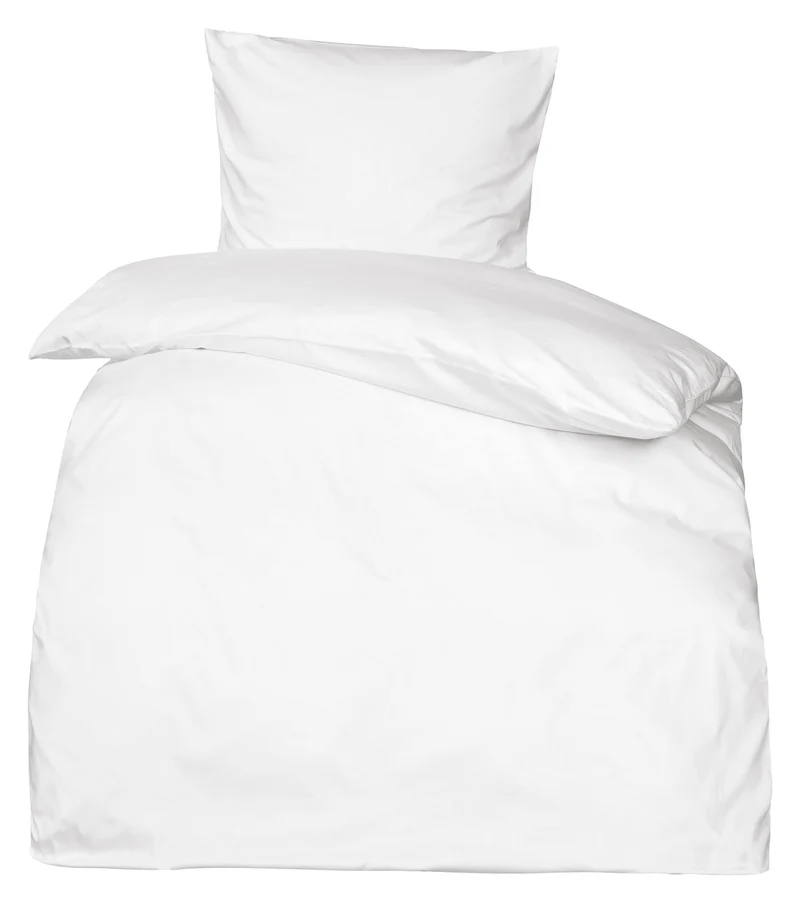Premium Mako Satin Bettwäsche Kissenbezüge uni MOON 100% Baumwolle weiß - individuell zusammenstellbar