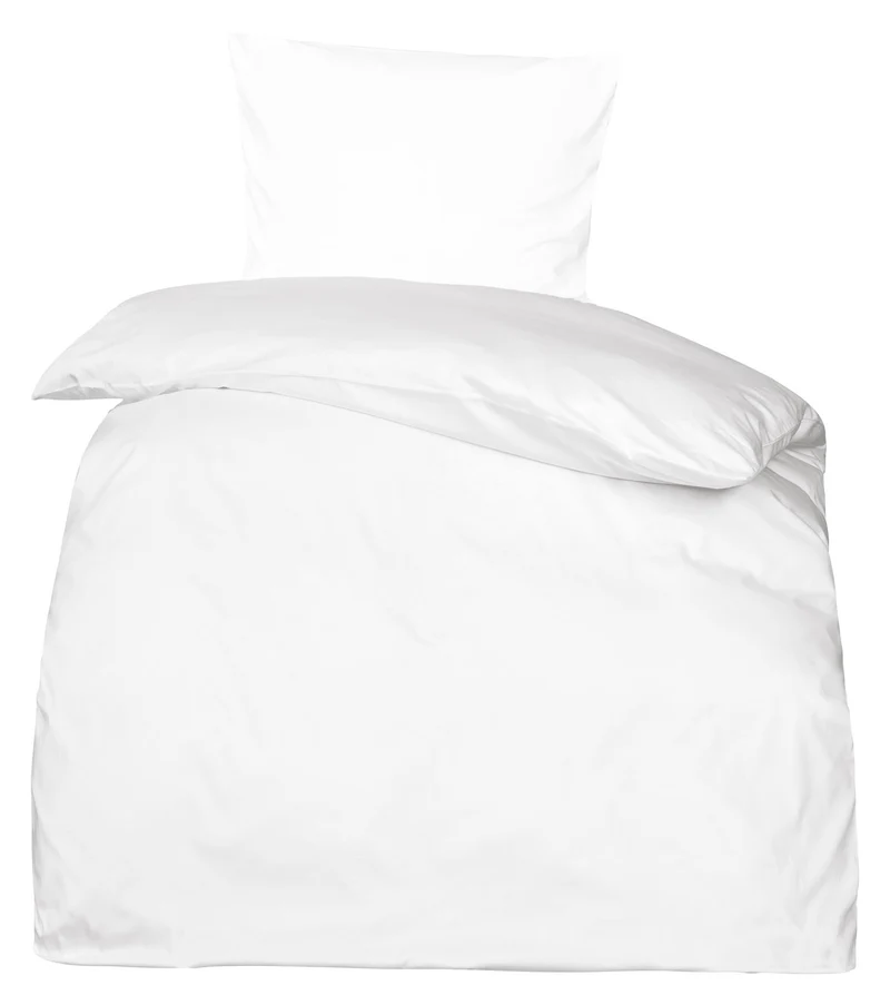 Premium Mako Satin Bettwäsche Kissenbezüge uni MOON 100% Baumwolle weiß - individuell zusammenstellbar
