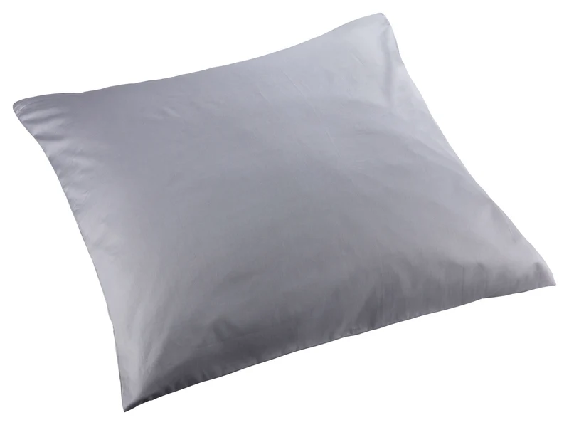 Premium Mako Satin Bettwäsche Kissenbezüge uni MOON 100% Baumwolle grau - individuell zusammenstellbar