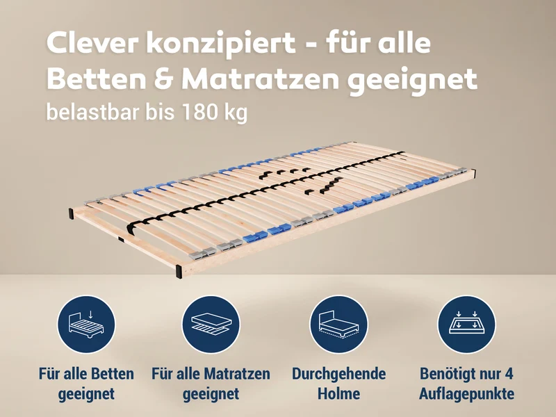 Betten-ABC Madera NV Lattenrost-Set Selbstmontage 160x200 cm
