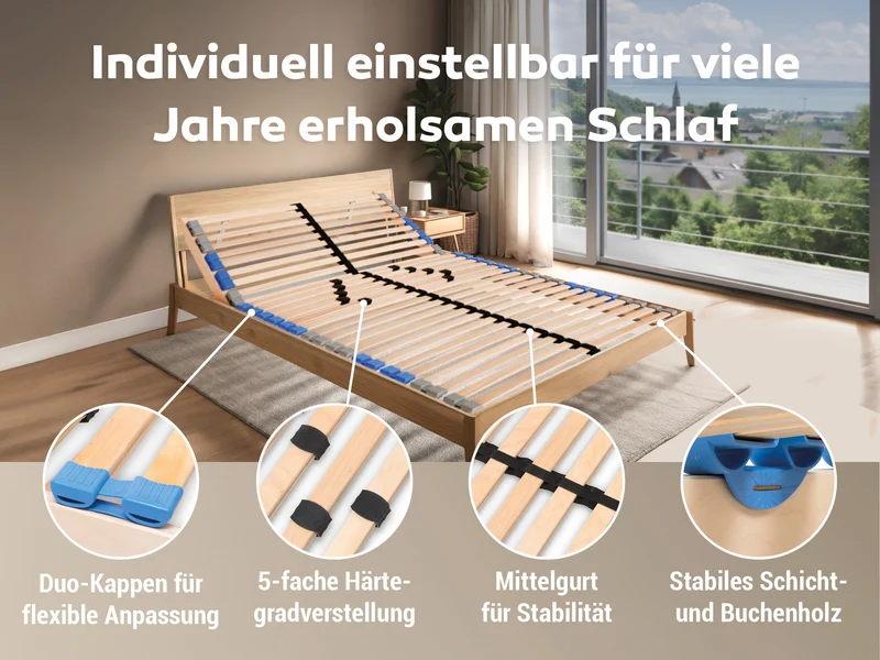 Betten-ABC Madera KV Lattenrost-Set Selbstmontage 180x200 cm