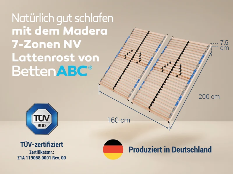 Betten-ABC Madera NV Lattenrost-Set Selbstmontage 160x200 cm