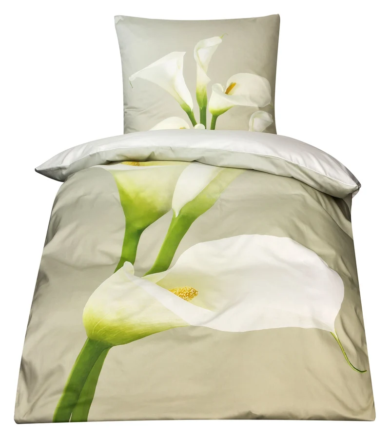Mako Satin Bettwäsche Calla 135x200 Digitaldruck von MOON Art. D1476/09