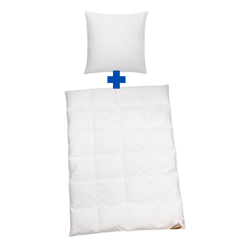 MOON - Bettenset Ganzjahresdecke - Daunen Federn Decke und Kissen - ca. 135x200 + 80x80 cm