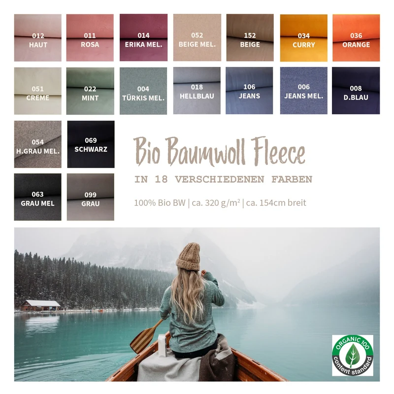 Fleece aus Bio-Baumwolle *Ab 25 cm