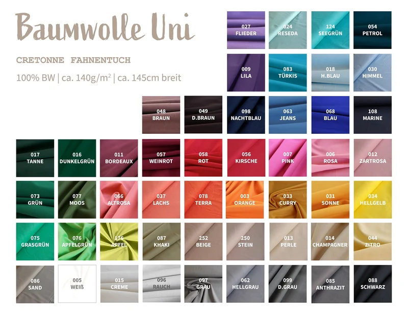 Baumwollstoff Uni *Ab 50cm