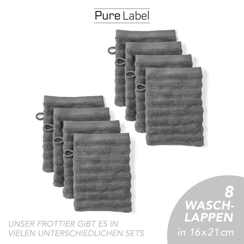 Waschlappen "Waves" - Anthrazit - 8x 16x21cm