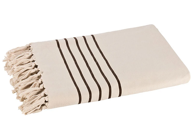 Floringo Hamamtuch Streifen Fransen 350g/m² einseitiges Walkfrottier 90x150 cm