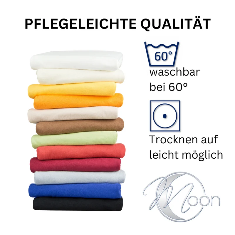 MOON 2er Pack Seitenschläferkissen Bezug Jersey Kissenbezug 40x145 oder 40x200