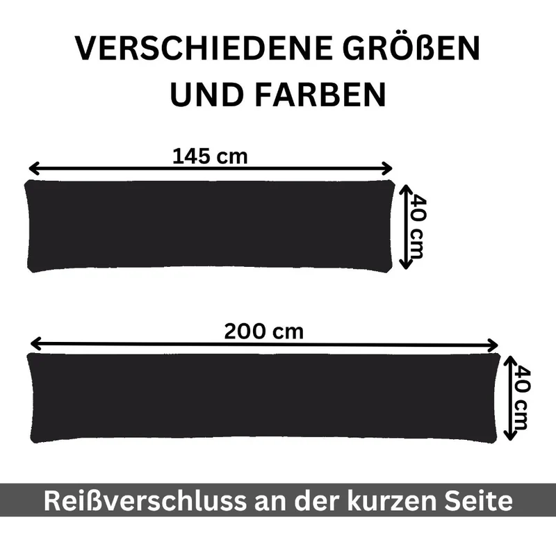 MOON 2er Pack Seitenschläferkissen Bezug Jersey Kissenbezug 40x145 oder 40x200