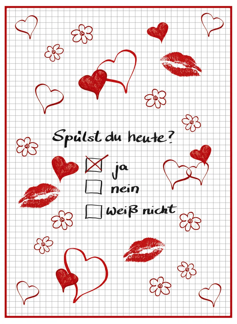 Kracht Halbleinen Geschirrtuch 50x70 Motiv