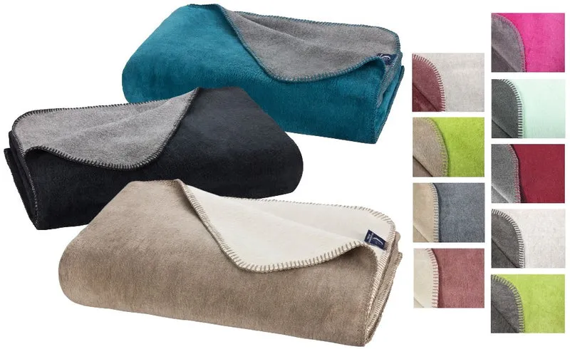 Moon Doubleface Kuscheldecke Wohndecke Baumwollmix ca. 150x200cm geketteter Rand