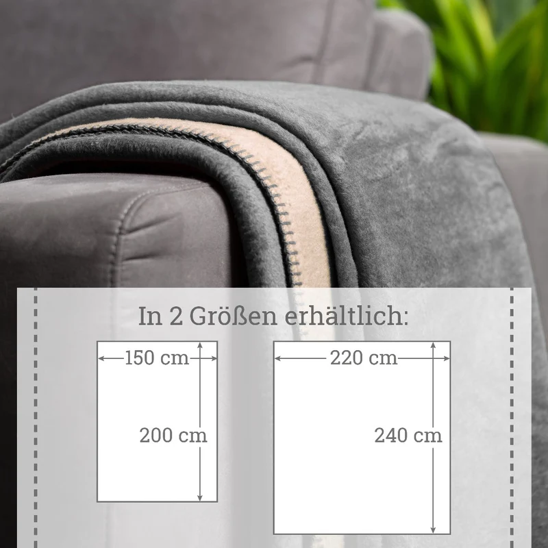Moon Doubleface Kuscheldecke Wohndecke Baumwollmix ca. 150x200cm geketteter Rand