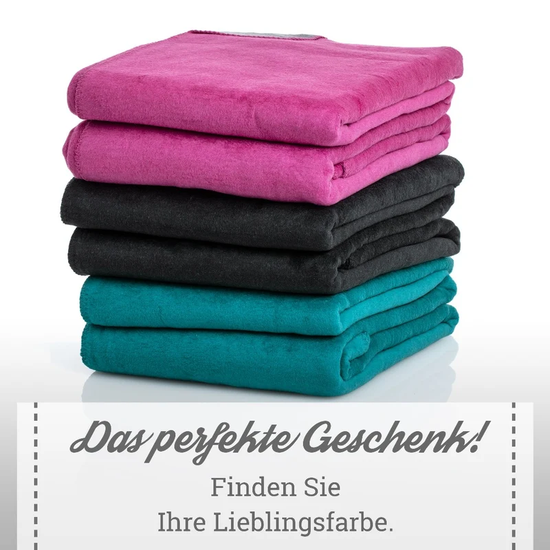 Moon Doubleface Kuscheldecke Wohndecke Baumwollmix ca. 150x200cm geketteter Rand