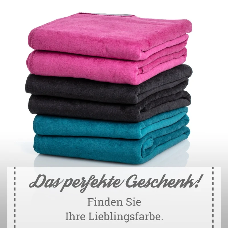 Moon Doubleface Kuscheldecke Wohndecke Baumwollmix ca. 150x200cm geketteter Rand