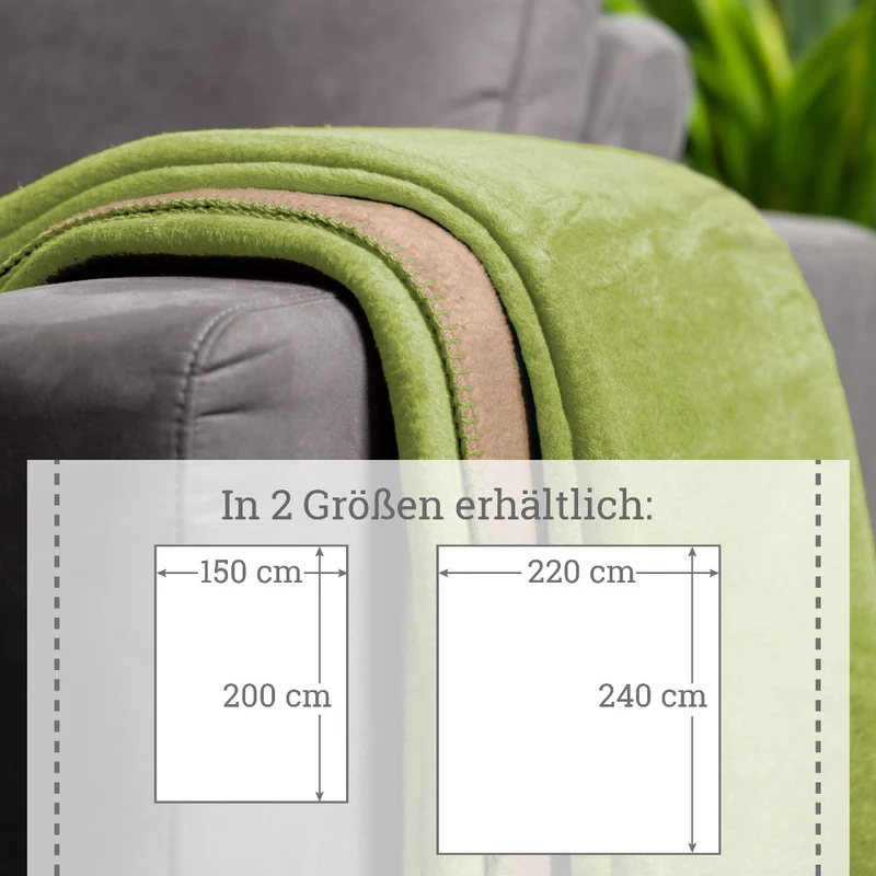 Moon Doubleface Kuscheldecke Wohndecke Baumwollmix ca. 150x200cm geketteter Rand