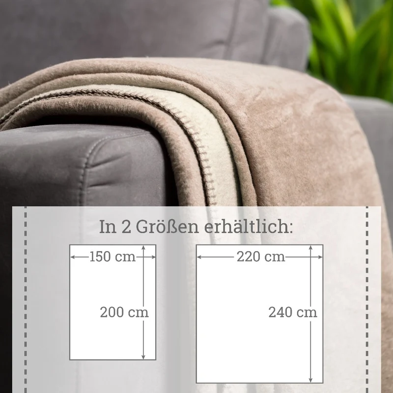 Moon Doubleface Kuscheldecke Wohndecke Baumwollmix ca. 150x200cm geketteter Rand