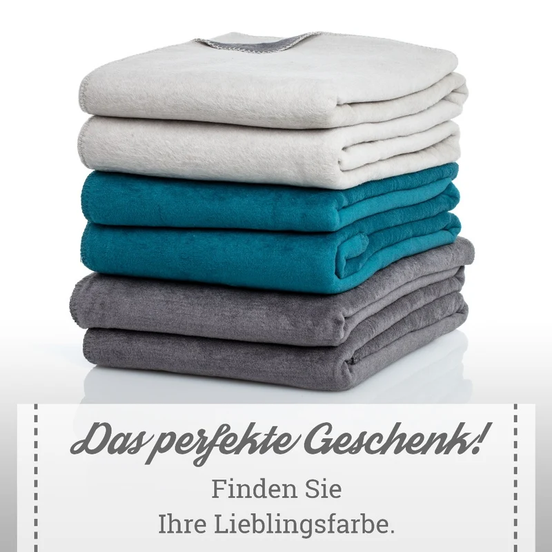 Moon Doubleface Kuscheldecke Wohndecke Baumwollmix ca. 150x200cm geketteter Rand