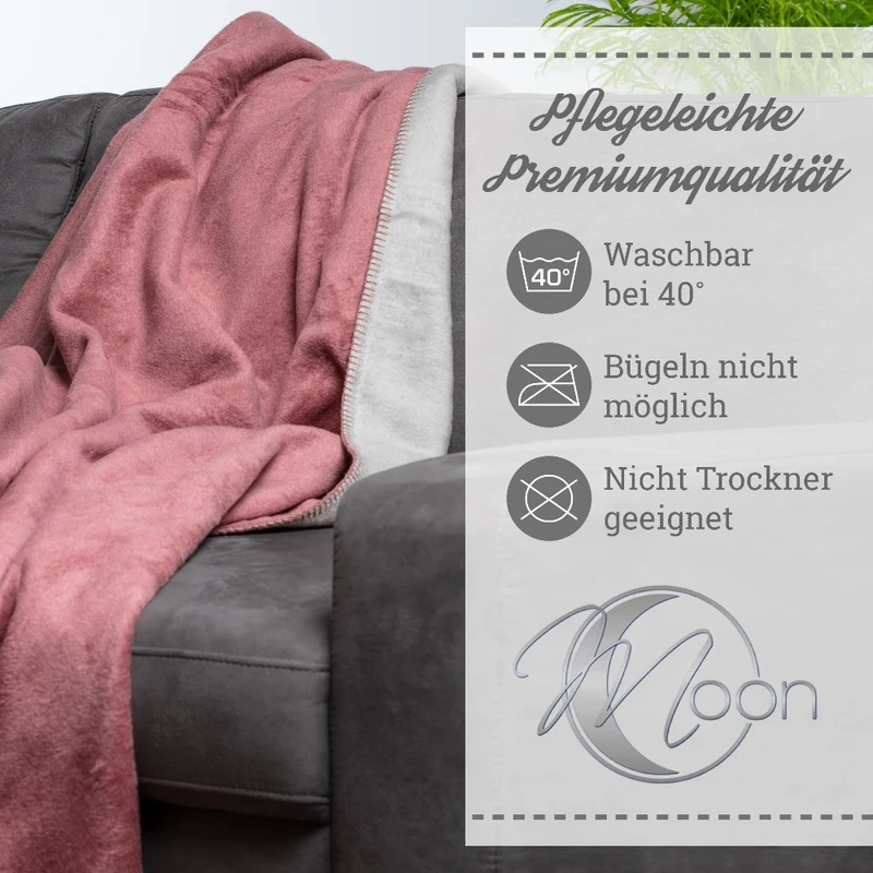 Moon Doubleface Kuscheldecke Wohndecke Baumwollmix ca. 150x200cm geketteter Rand