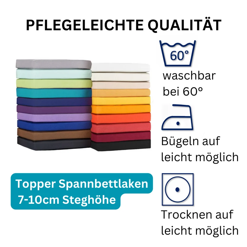 Topper Spannbettlaken Spannbetttuch Line green 160g/m² Jersey 180x200 - 200x220