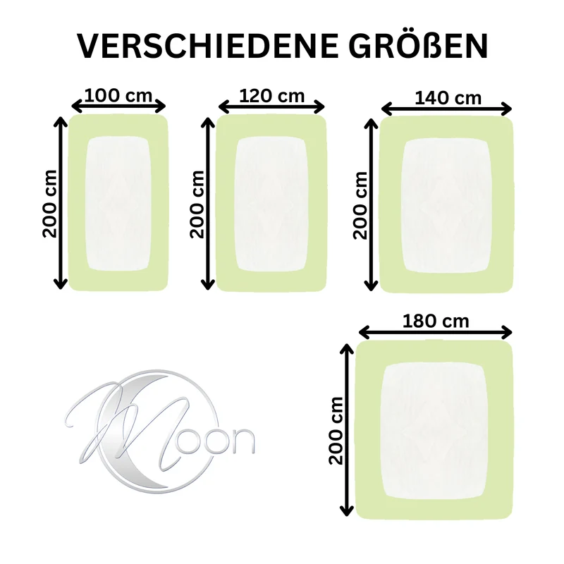 Topper Spannbettlaken Spannbetttuch Line green 160g/m² Jersey 140x200 - 160x220