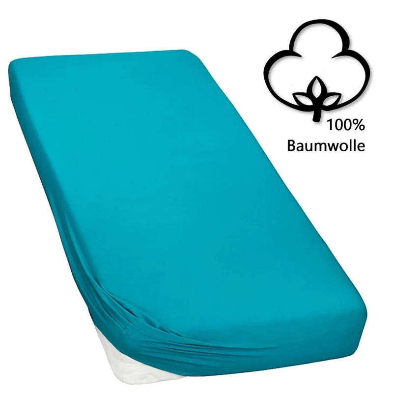 Topper Spannbettlaken Spannbetttuch Line green 160g/m² Jersey 120x200 - 120x220