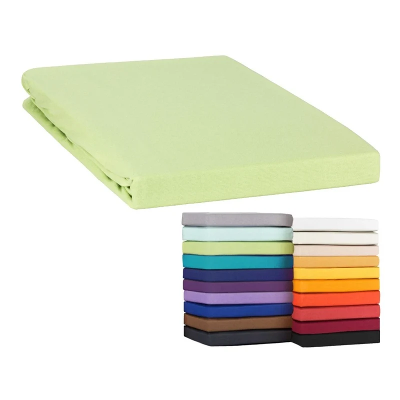 Topper Spannbettlaken Spannbetttuch Line green 160g/m² Jersey 120x200 - 120x220