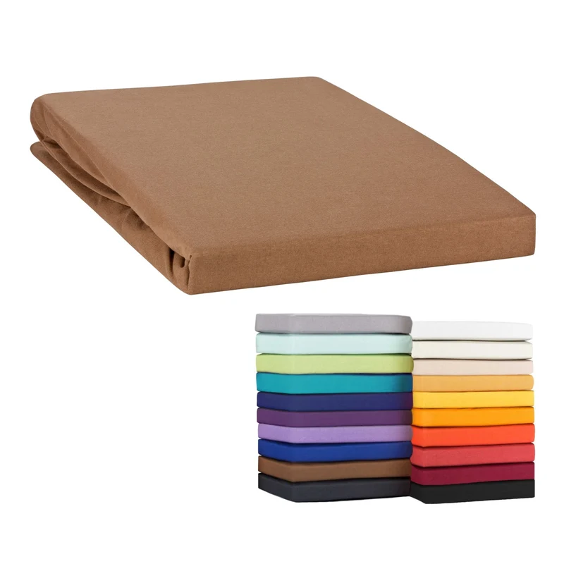 Topper Spannbettlaken Spannbetttuch Line green 160g/m² Jersey 90x200 - 100x220