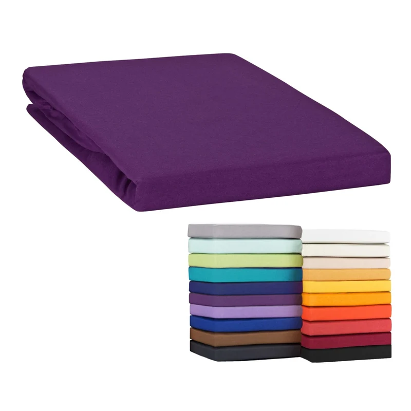 Topper Spannbettlaken Spannbetttuch Line green 160g/m² Jersey 90x200 - 100x220