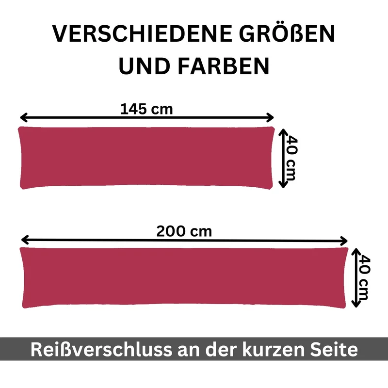 Kissenbezug XXL 40x200 Doppelpack Stillkissen Seitenschläferkissen Jersey MOON