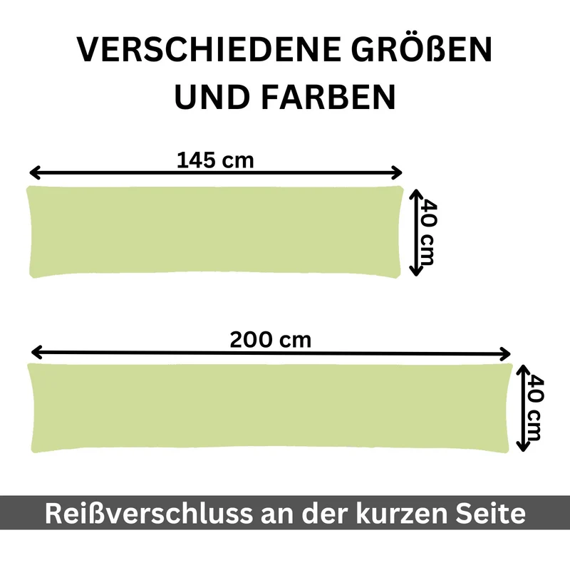 Kissenbezug XXL 40x200 Doppelpack Stillkissen Seitenschläferkissen Jersey MOON