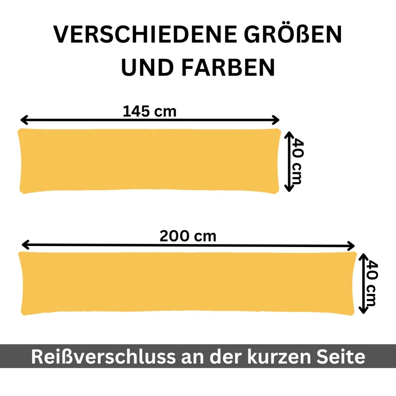 Kissenbezug XXL 40x200 Doppelpack Stillkissen Seitenschläferkissen Jersey MOON