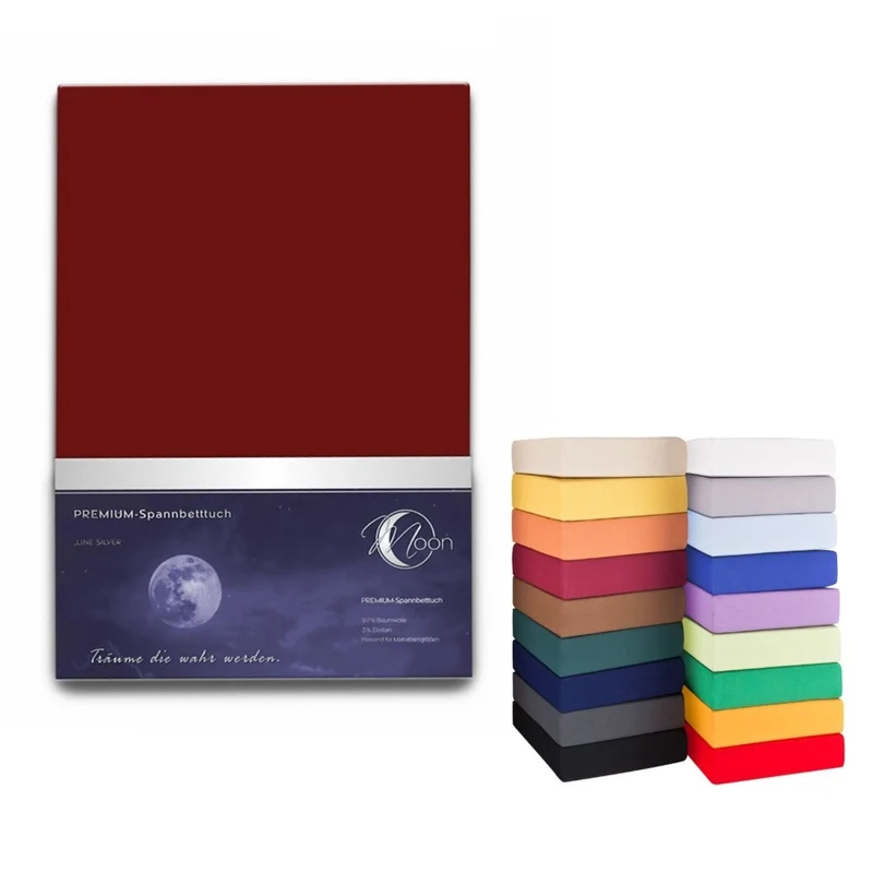 Spannbetttuch 180x200-200x220cm Laken Boxspringbett 50cm 190g/m² MOON LineSilver