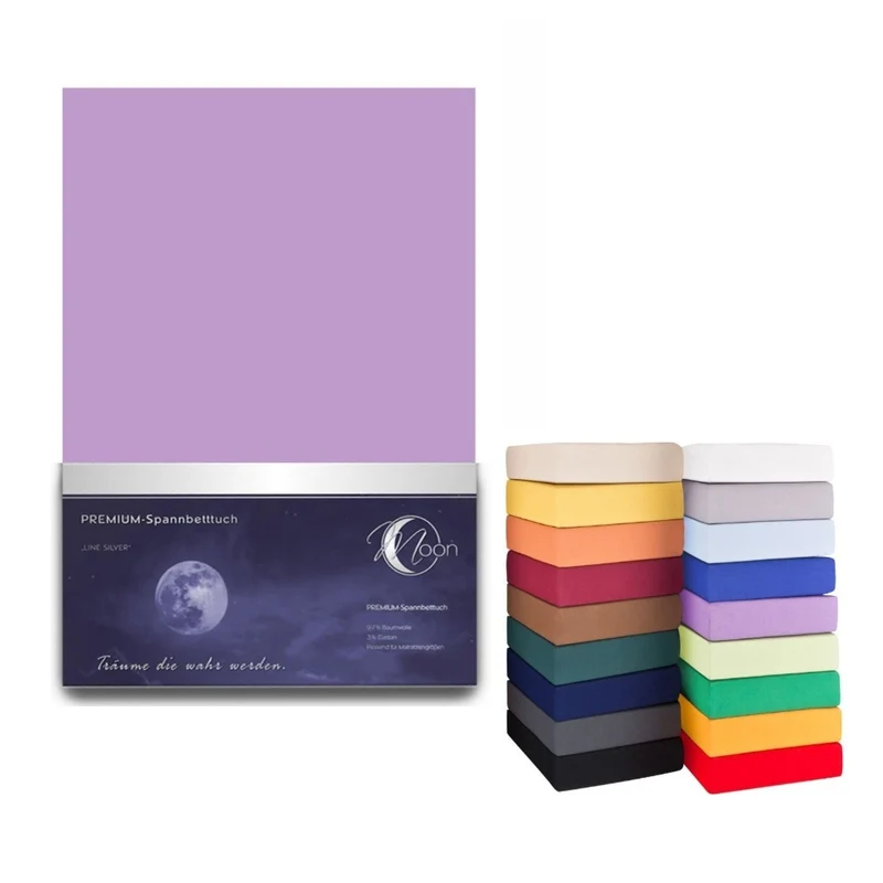 Spannbetttuch 180x200-200x220cm Laken Boxspringbett 50cm 190g/m² MOON LineSilver