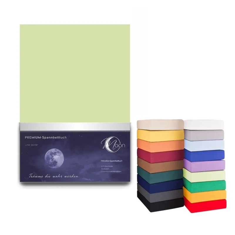 Spannbetttuch 180x200-200x220cm Laken Boxspringbett 50cm 190g/m² MOON LineSilver