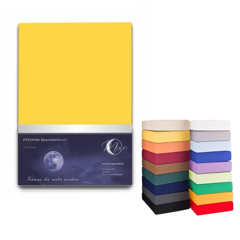Spannbetttuch 180x200-200x220cm Laken Boxspringbett 50cm 190g/m² MOON LineSilver
