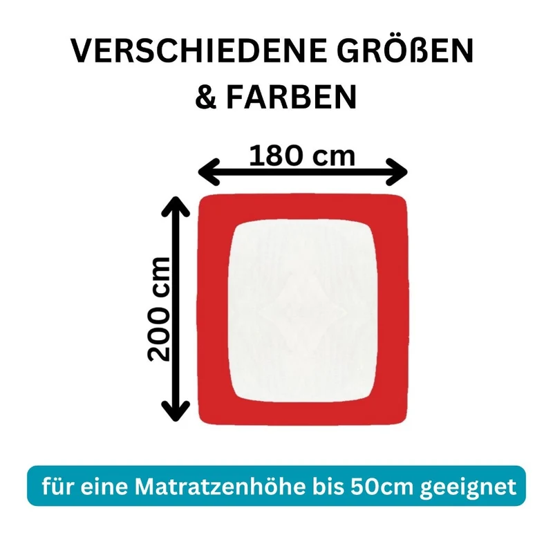 Spannbetttuch 180x200-200x220cm Laken Boxspringbett 50cm 190g/m² MOON LineSilver