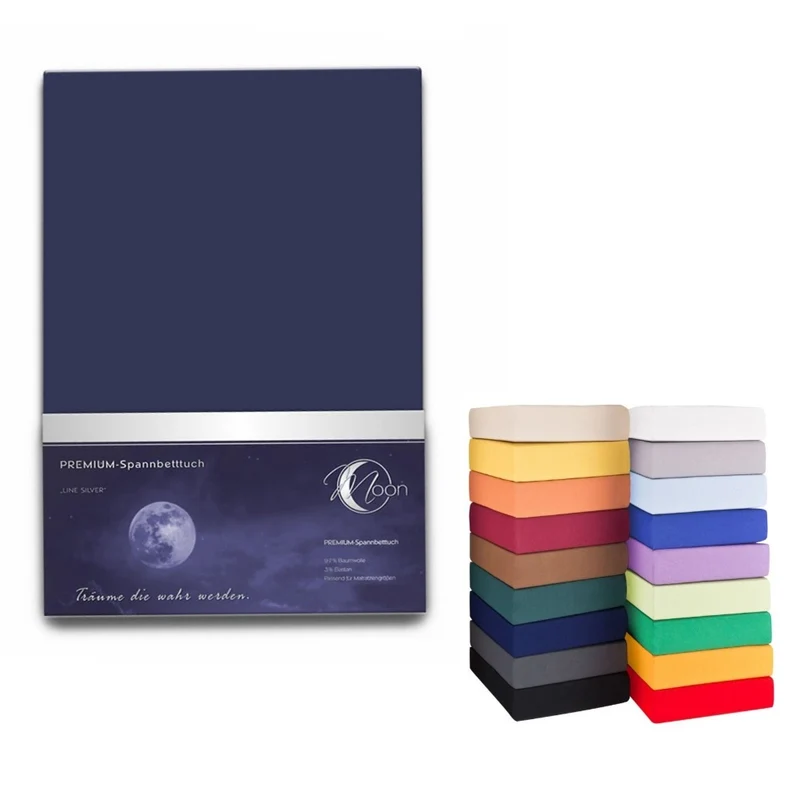 Spannbettlaken Rund 245cm Spanntuch fürs Wasserbett 190g/m² Moon Line Silver