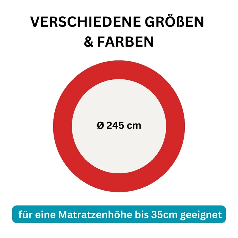 Spannbettlaken Rund 245cm Spanntuch fürs Wasserbett 190g/m² Moon Line Silver