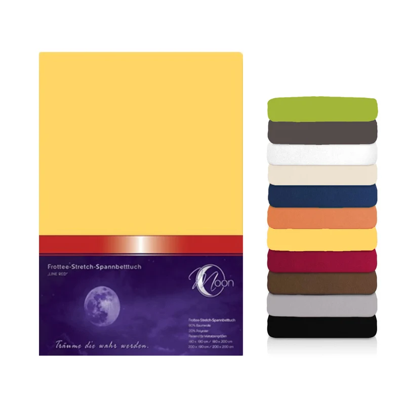 Moon Line Red Frottee Spannbettlaken 200x200