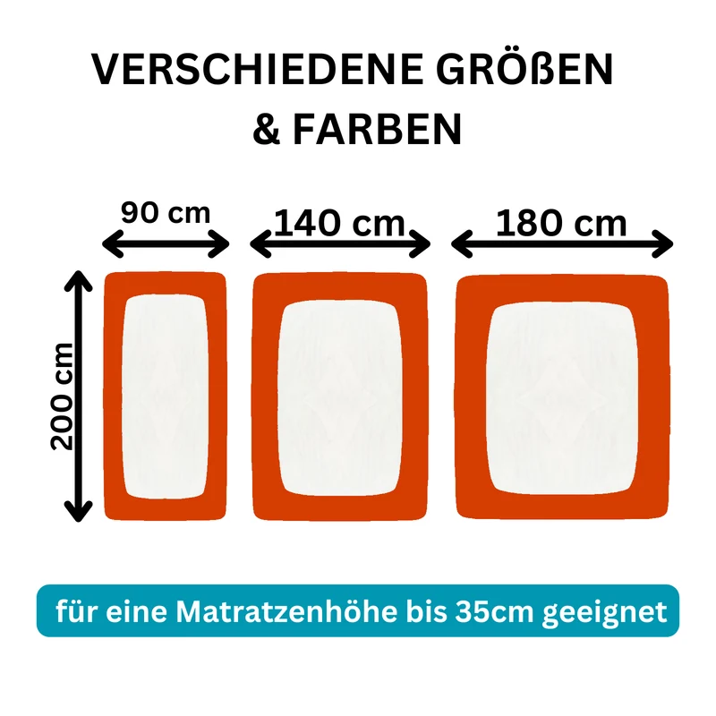Moon Line Red Frottee Spannbettlaken 200x200