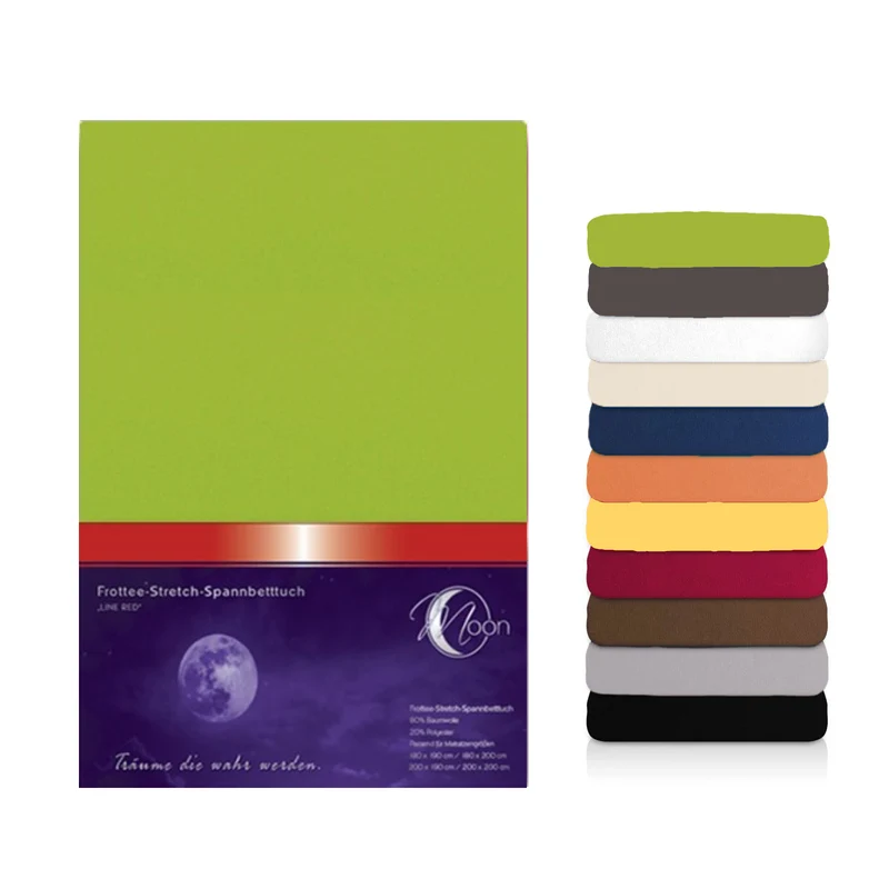 Moon Line Red Frottee Spannbettlaken 200x200