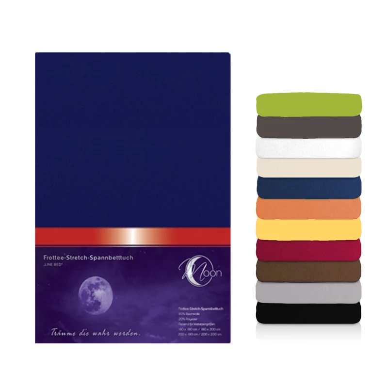 Moon Line Red Frottee Spannbettlaken 160x200
