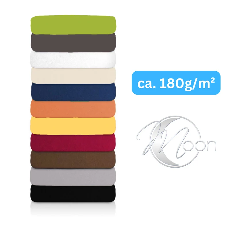 Moon Line Red Frottee Spannbettlaken 160x200